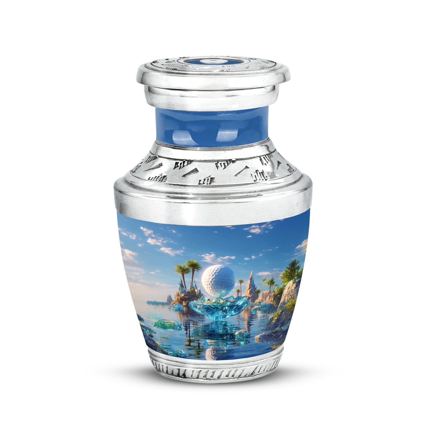 Blue Golf Promise Cremation Urns for Human Ashes - 10-inch, 200 cu in - Yatskia