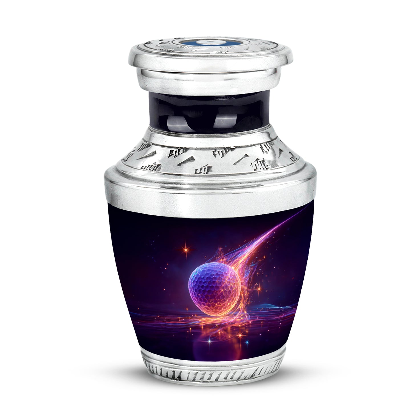Blue Golf Cremation Urns - Opulent Passage 10-inch, 200 cu in - Yatskia