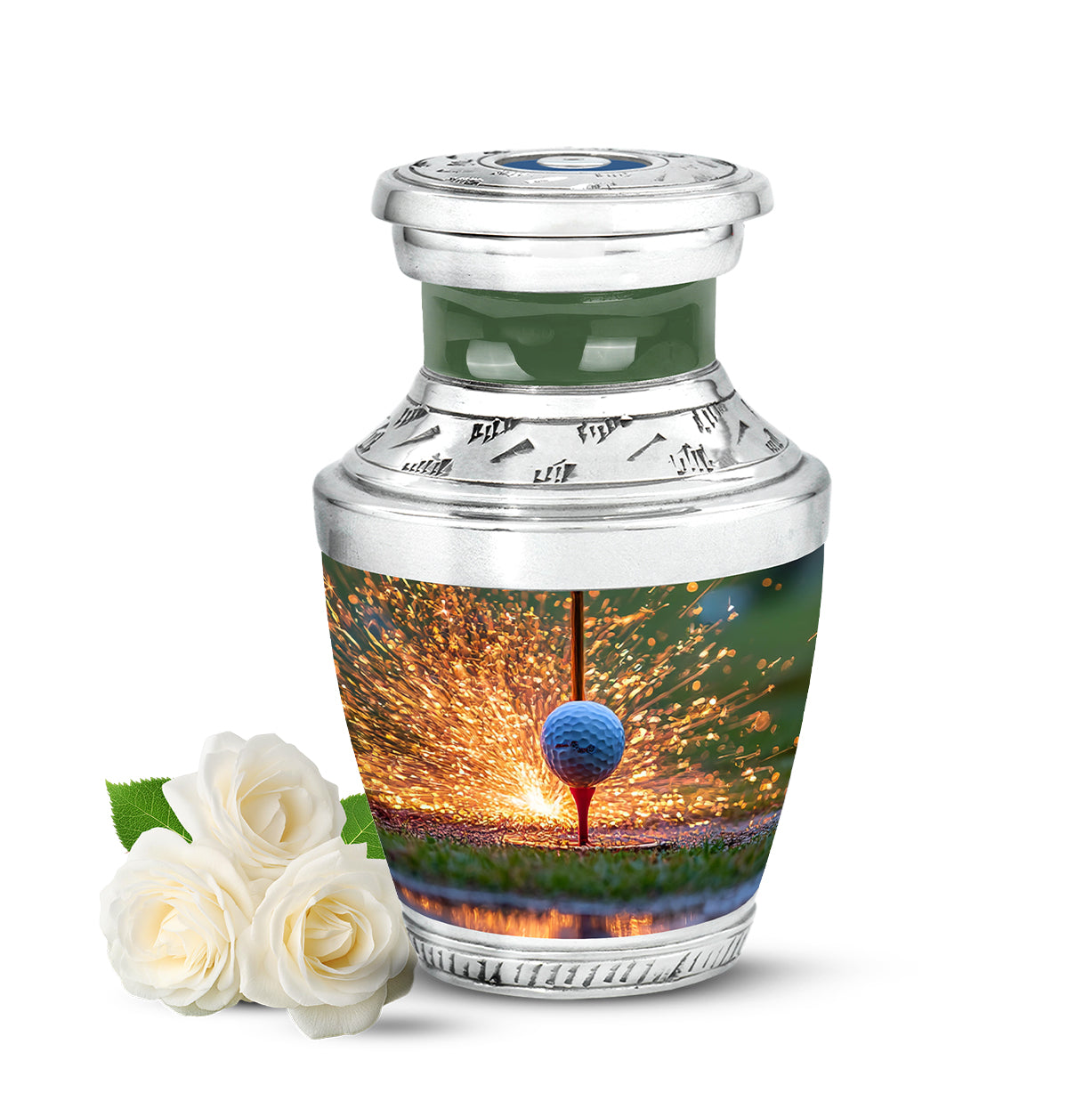 Radiant Golf Memorial Cremation Urns - Gold 10-inch, 200 cu in - Yatskia