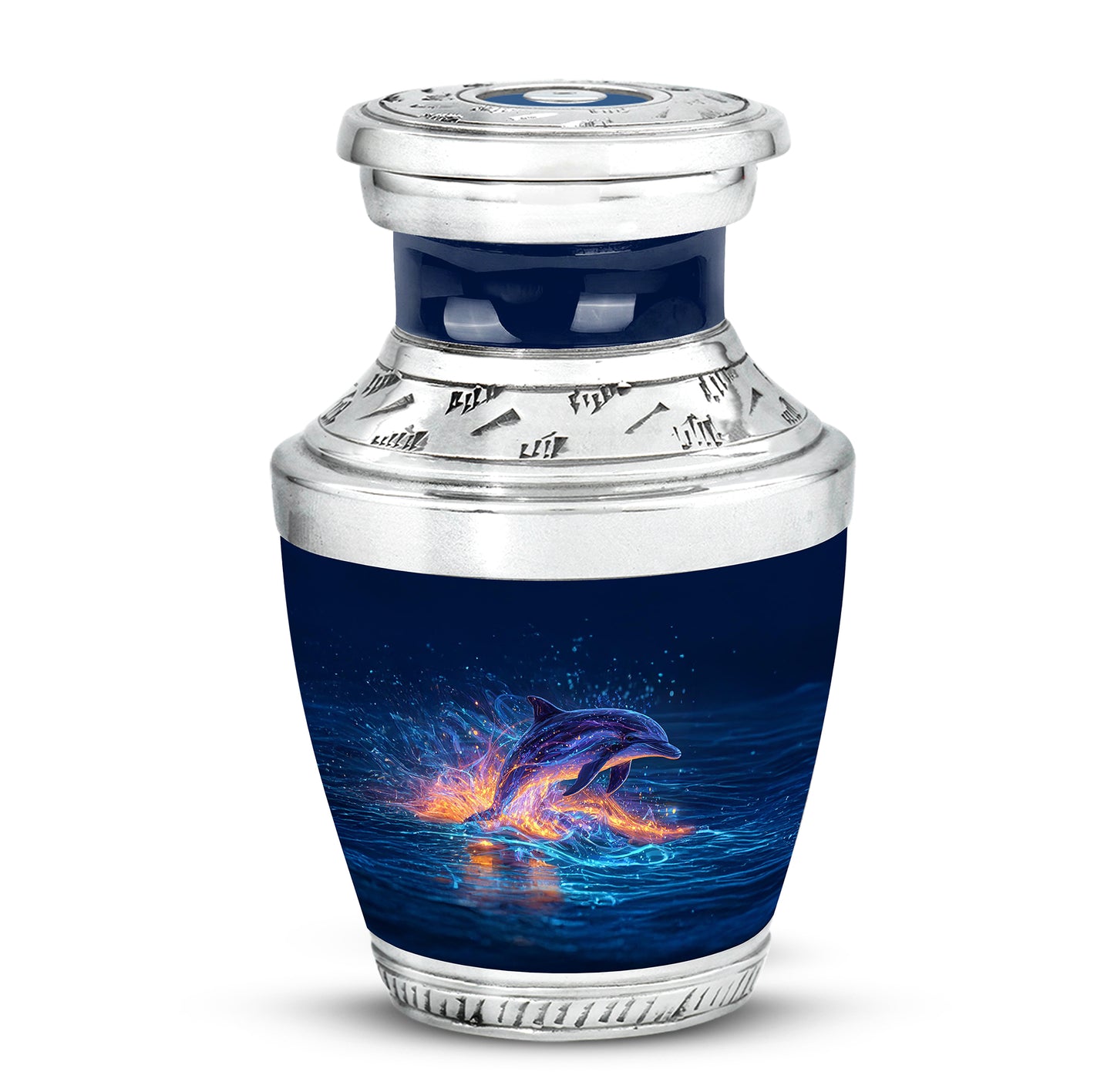 Blue Dolphin Solace Cremation Urns for Human Ashes - 10-inch, 200 cu in - Yatskia