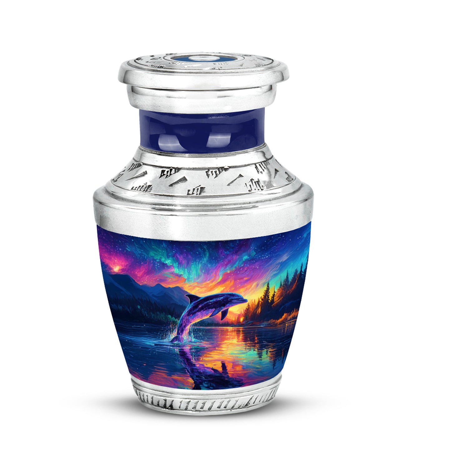 Personalized Blue Dolphin Cremation Urns for Ashes - Majestic 10-inch - Yatskia
