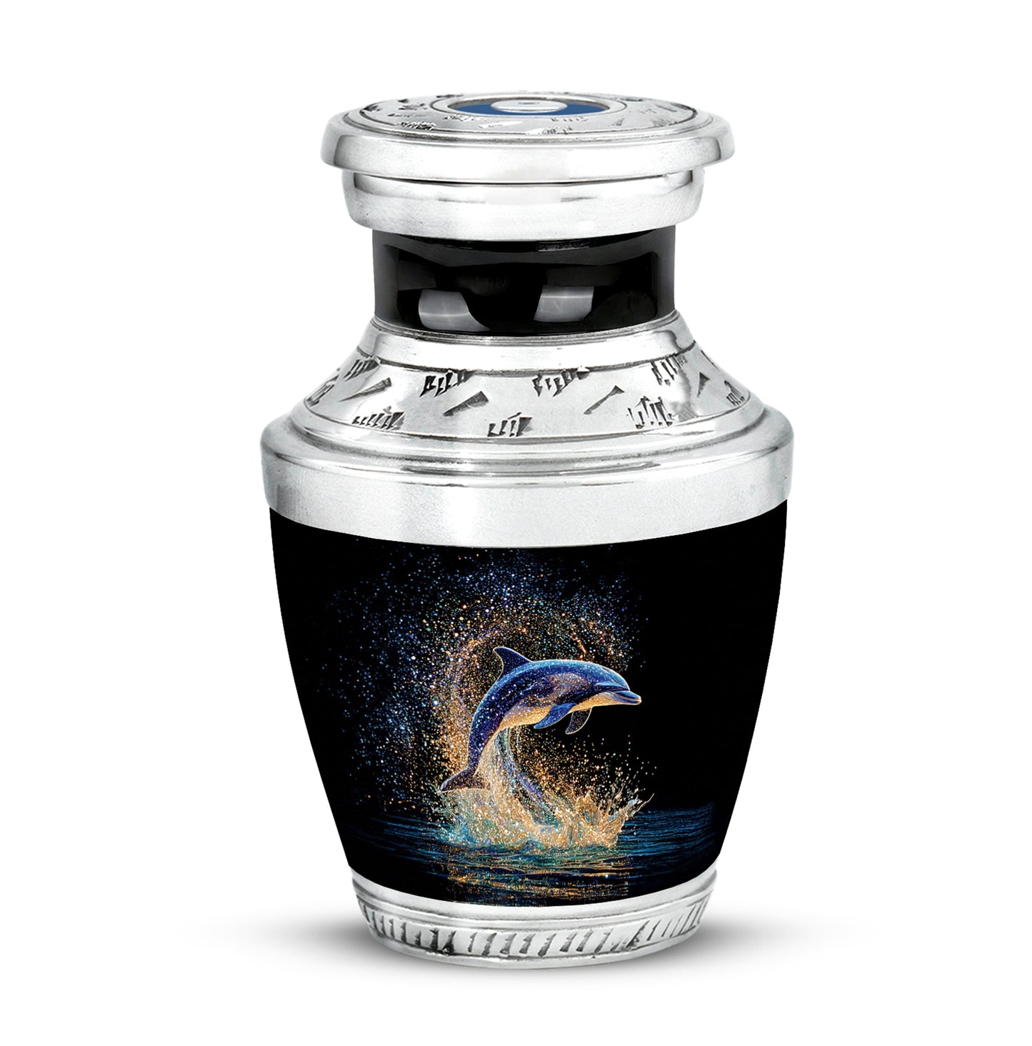 Resplendent Black Dolphin Cremation Urn for Ashes - 10-inch, 200 cu in - Yatskia