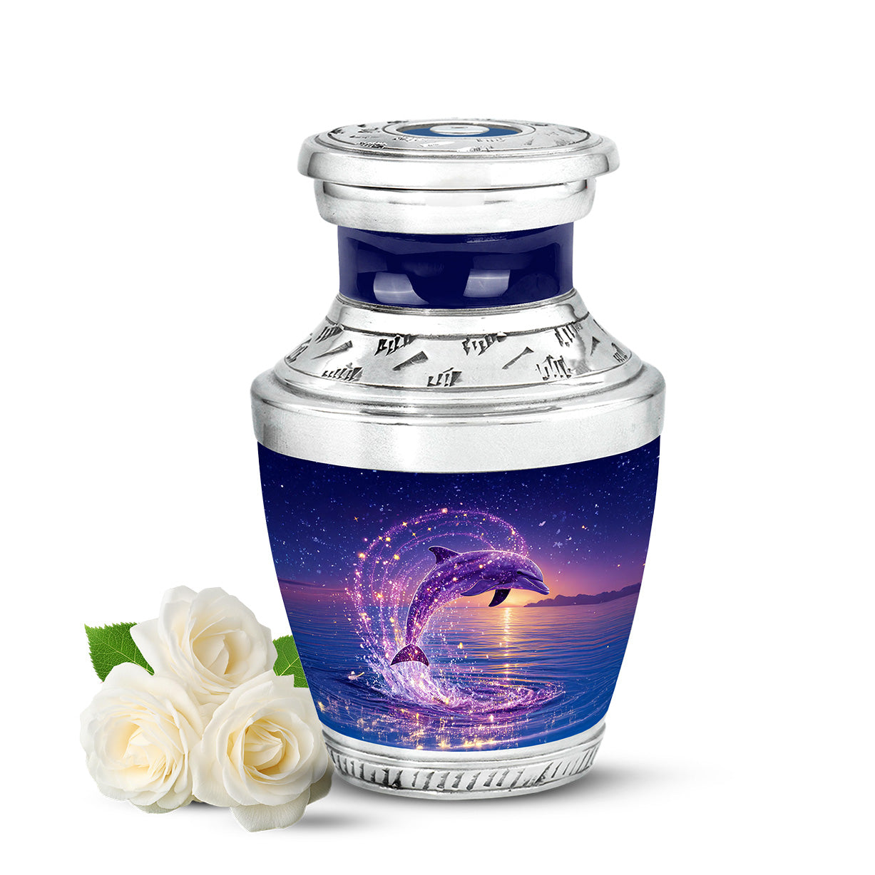 Personalized Blue Dolphin Cremation Urns for Ashes - Majestic 10-inch - Yatskia