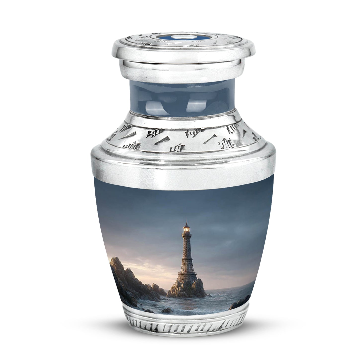 Personalized Eternal Eiffel Tower Cremation Urns - Blue 10-inch, 200 cu in - Yatskia