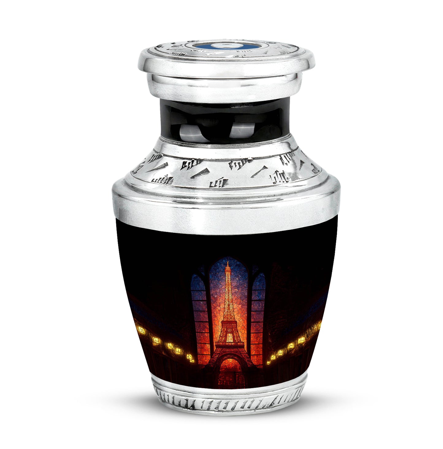 Black Eiffel Tower Promise Cremation Urns for Human Ashes - 10-inch, 200 cu in - Yatskia