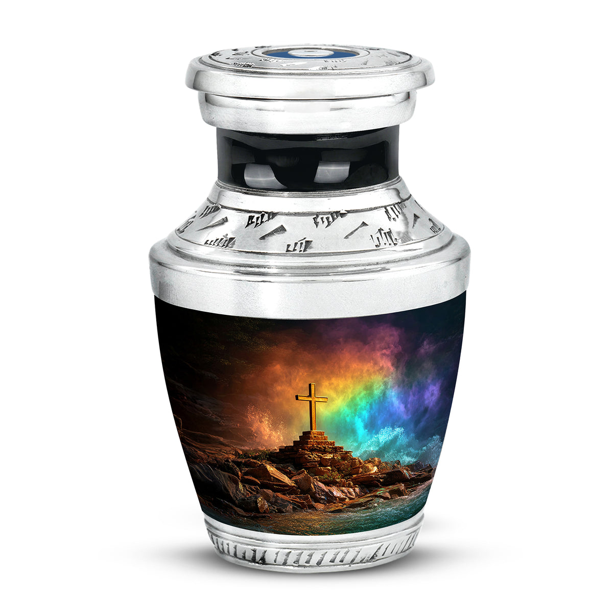 Regal Cross Memorial Cremation Urns - Black - Yatskia