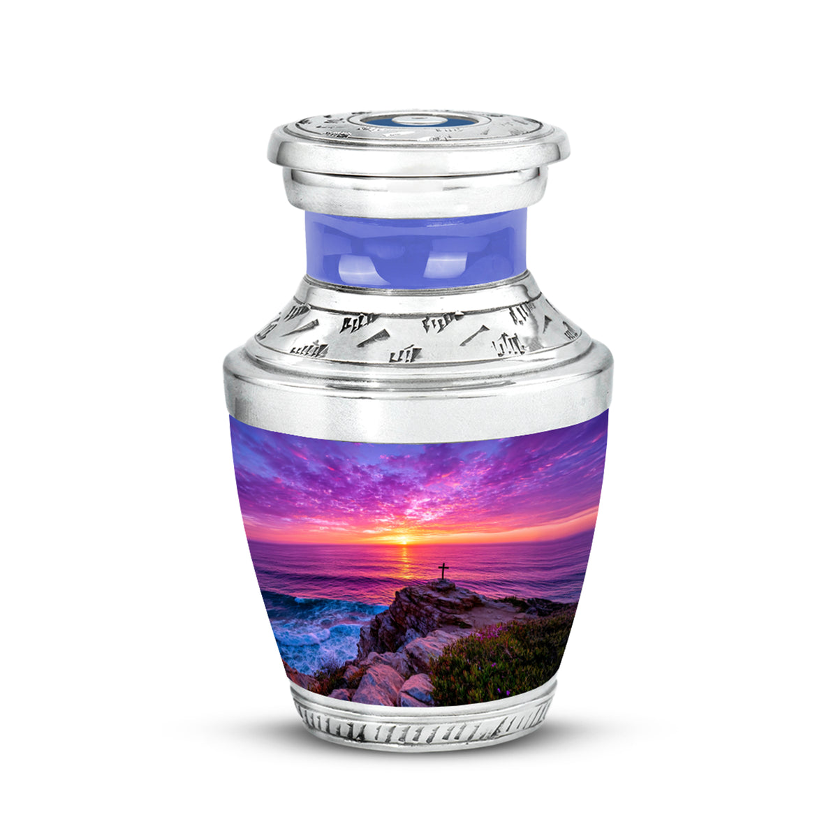 Personalized Cross Cremation Urns - Wondrous Blue - Yatskia