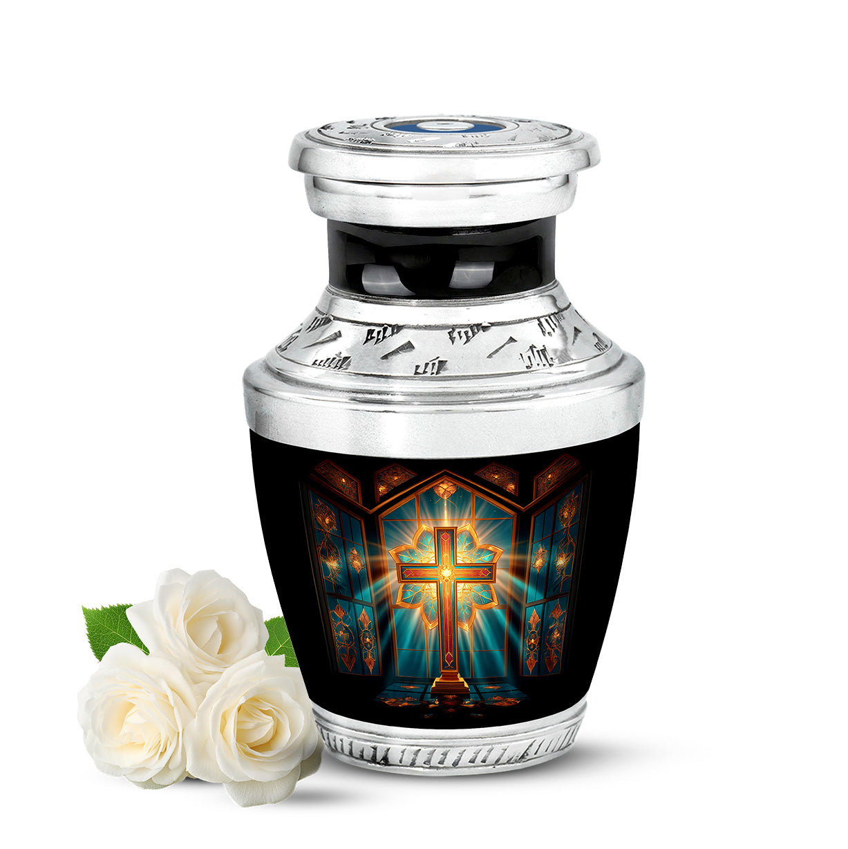Personalized Refined Cross Cremation Urns - Red 10-inch, 200 cu in - Yatskia