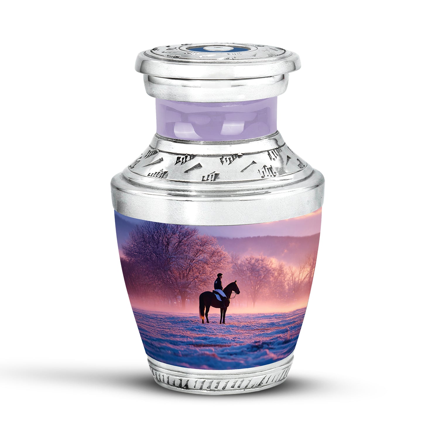 Everlasting Purple Horse Polo Celebration Urn for Human Ashes - 10-inch, 200 cu in - Yatskia