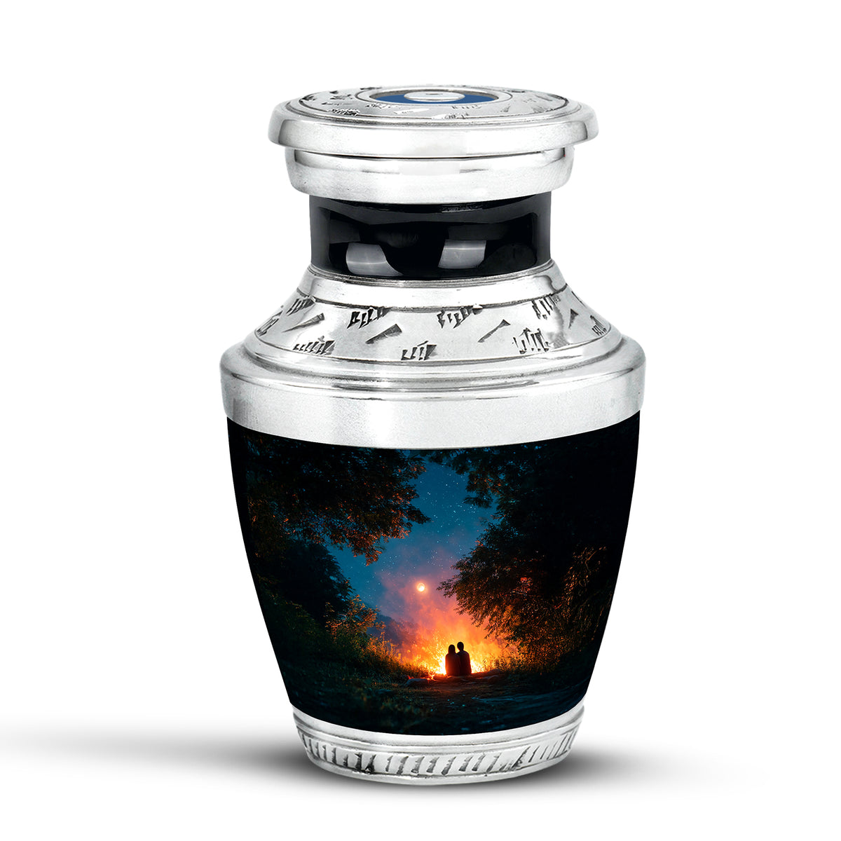 Black Breathtaking Campfire Memorial Urn for Ashes - Yatskia