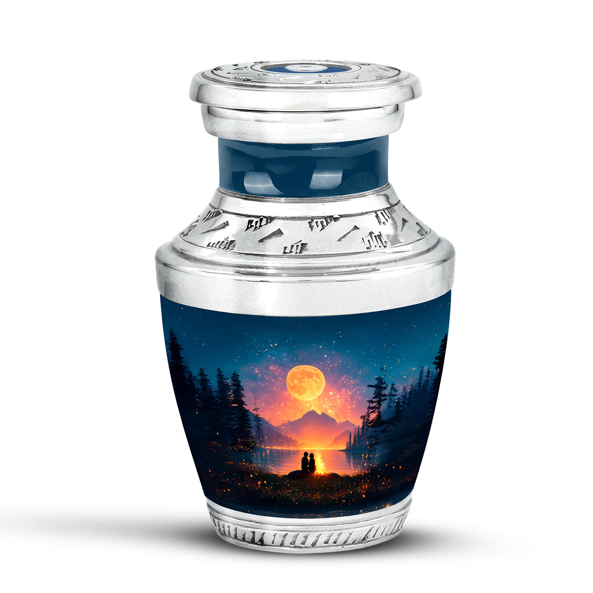 Hallowed Campfire Cremation Urns for Human Ashes - Blue - Yatskia