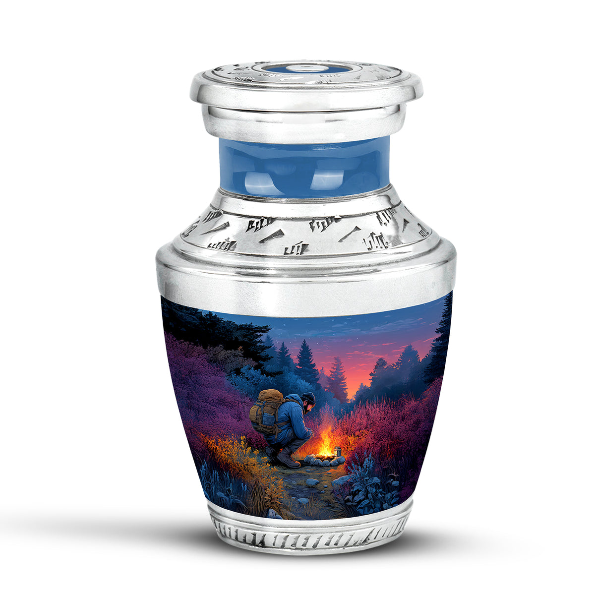 Sublime Campfire Cremation Urns for Human Ashes - Blue - Yatskia