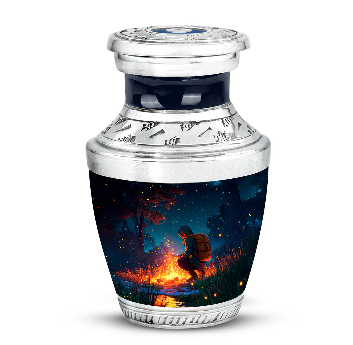 Personalized Campfire Cremation Urns - Wondrous Blue - Yatskia