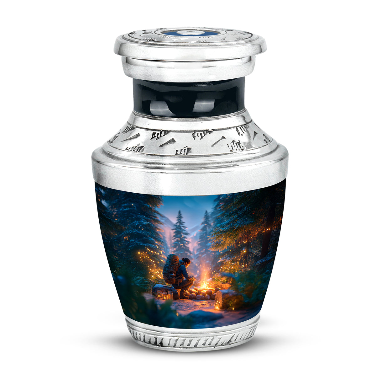 Resplendent Blue Campfire Cremation Urn for Ashes - Yatskia