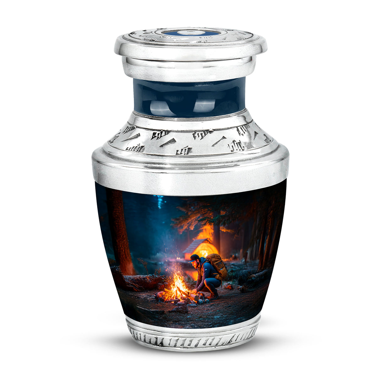 Personalized Blue Cherished Campfire Cremation Urns for Human Ashes - Yatskia