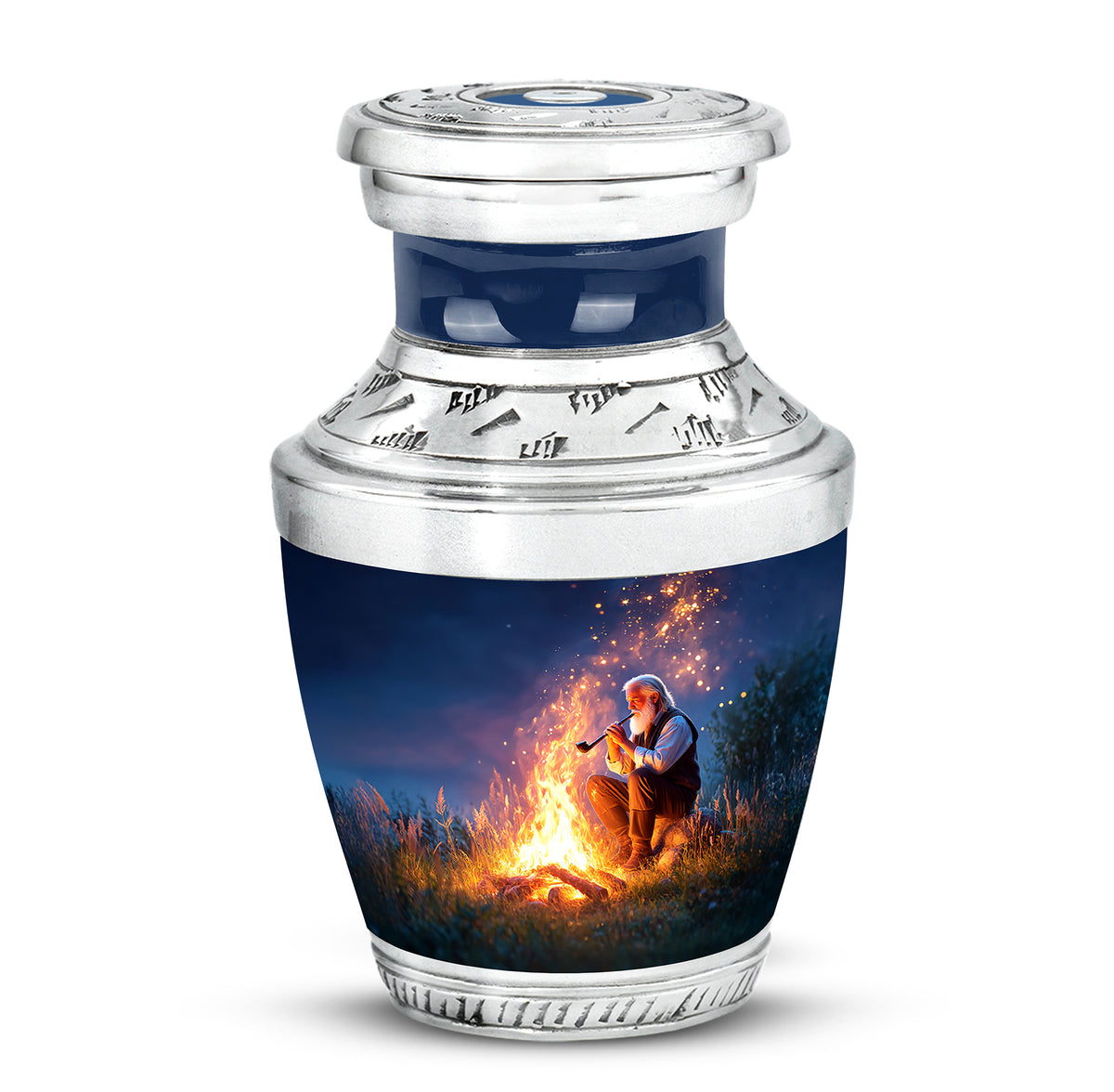 Blue Campfire Cremation Urns - Opulent Keepsake - Yatskia