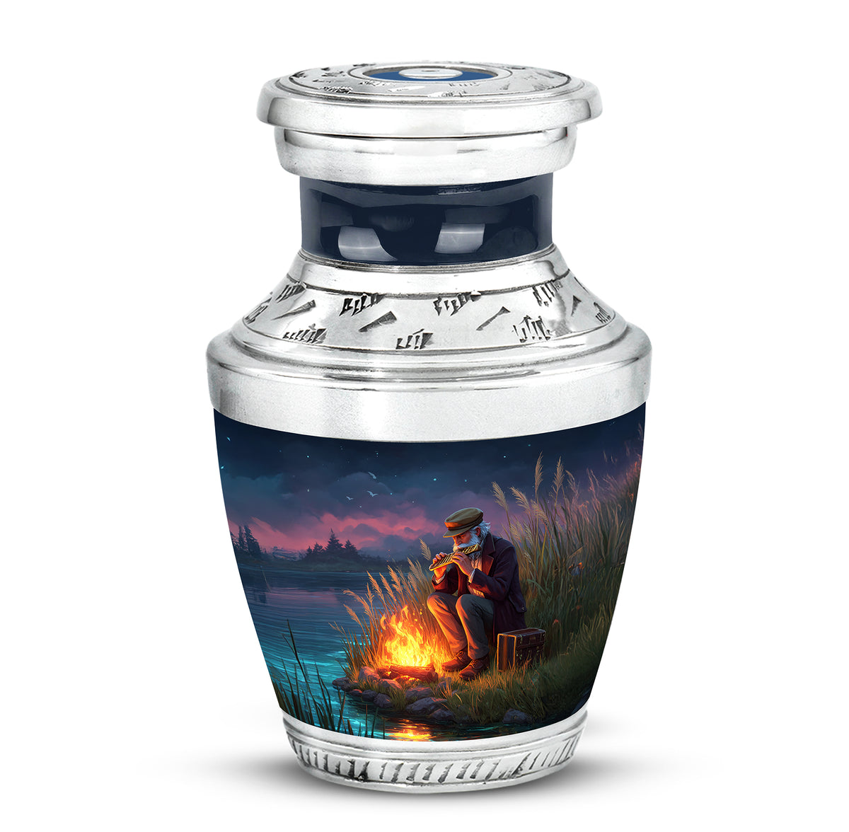 Personalized Blue Campfire Cremation Urns for Ashes - Majestic - Yatskia
