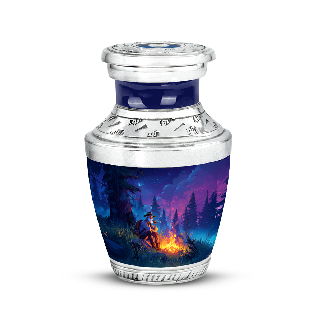 Blue Exquisite Campfire Memorial Urn for Ashes - Yatskia