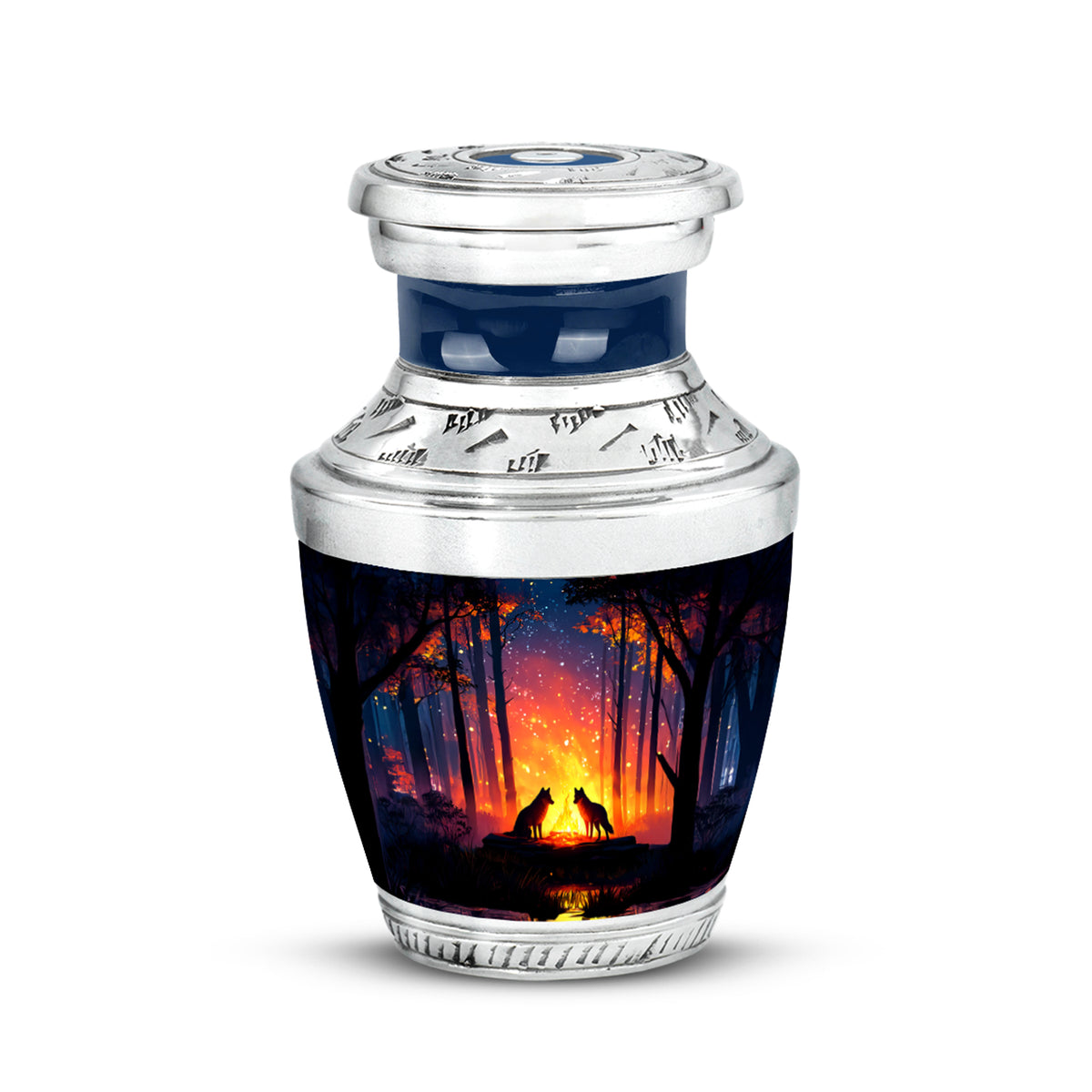 Blue Campfire Cremation Urns - Opulent Legacy - Yatskia