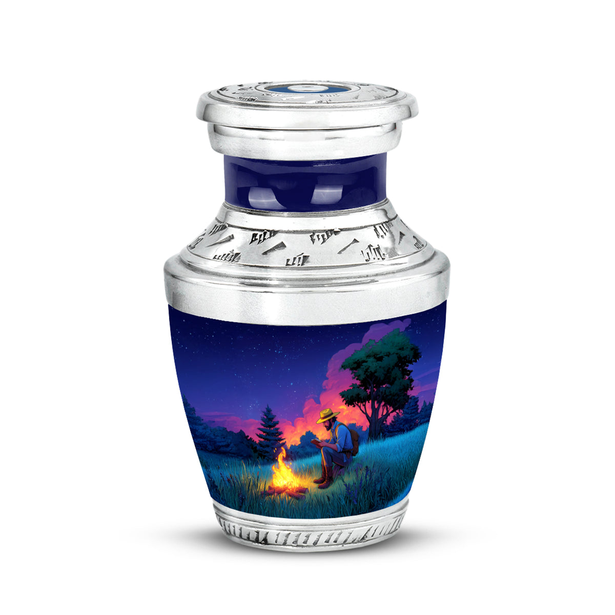 Personalized Eternal Campfire Cremation Urns - Blue - Yatskia