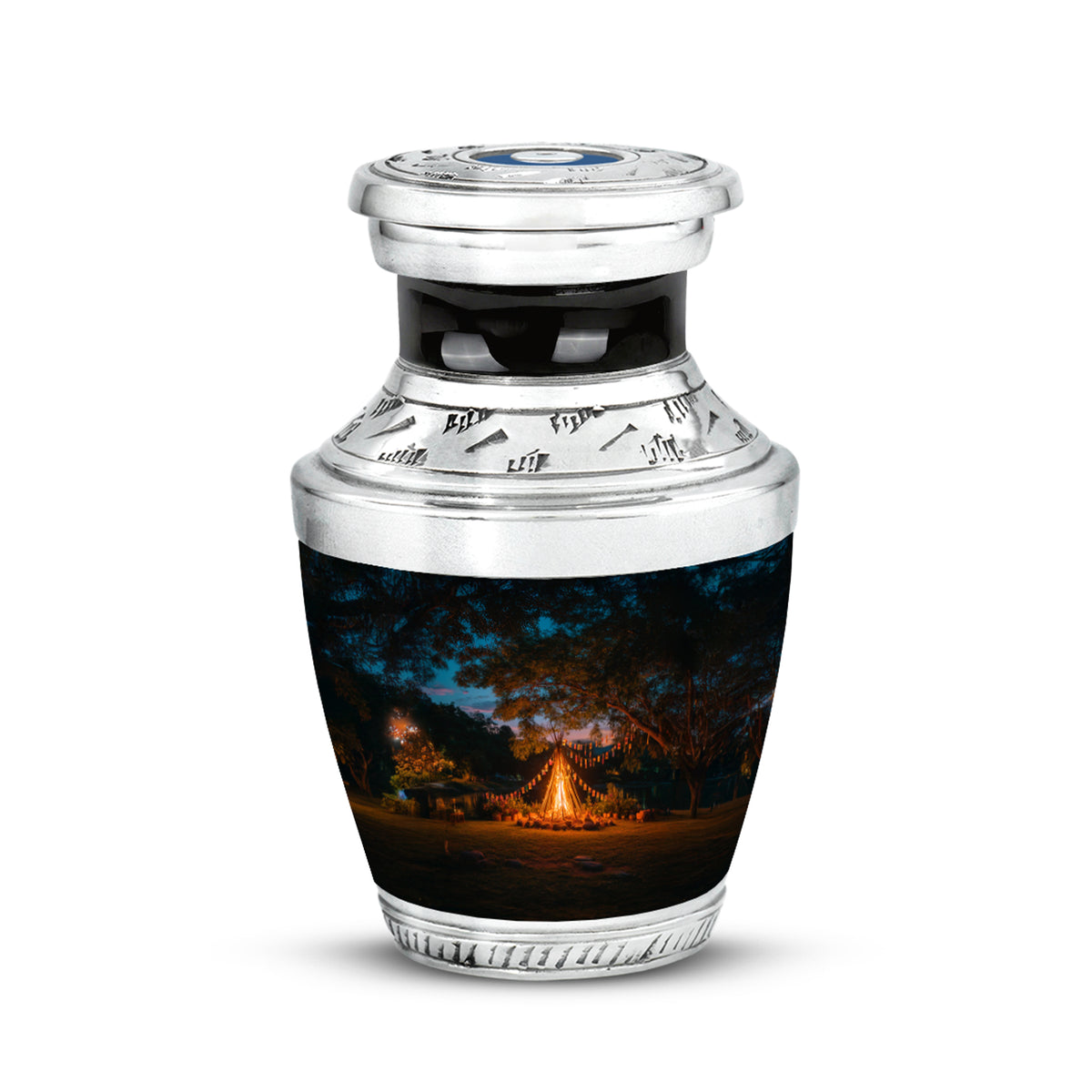 Blue Comforting Campfire Memorial Urn for Ashes - Yatskia
