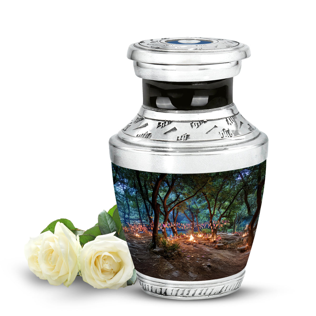 Personalized Black Steadfast Campfire Cremation Urns for Human Ashes - Yatskia
