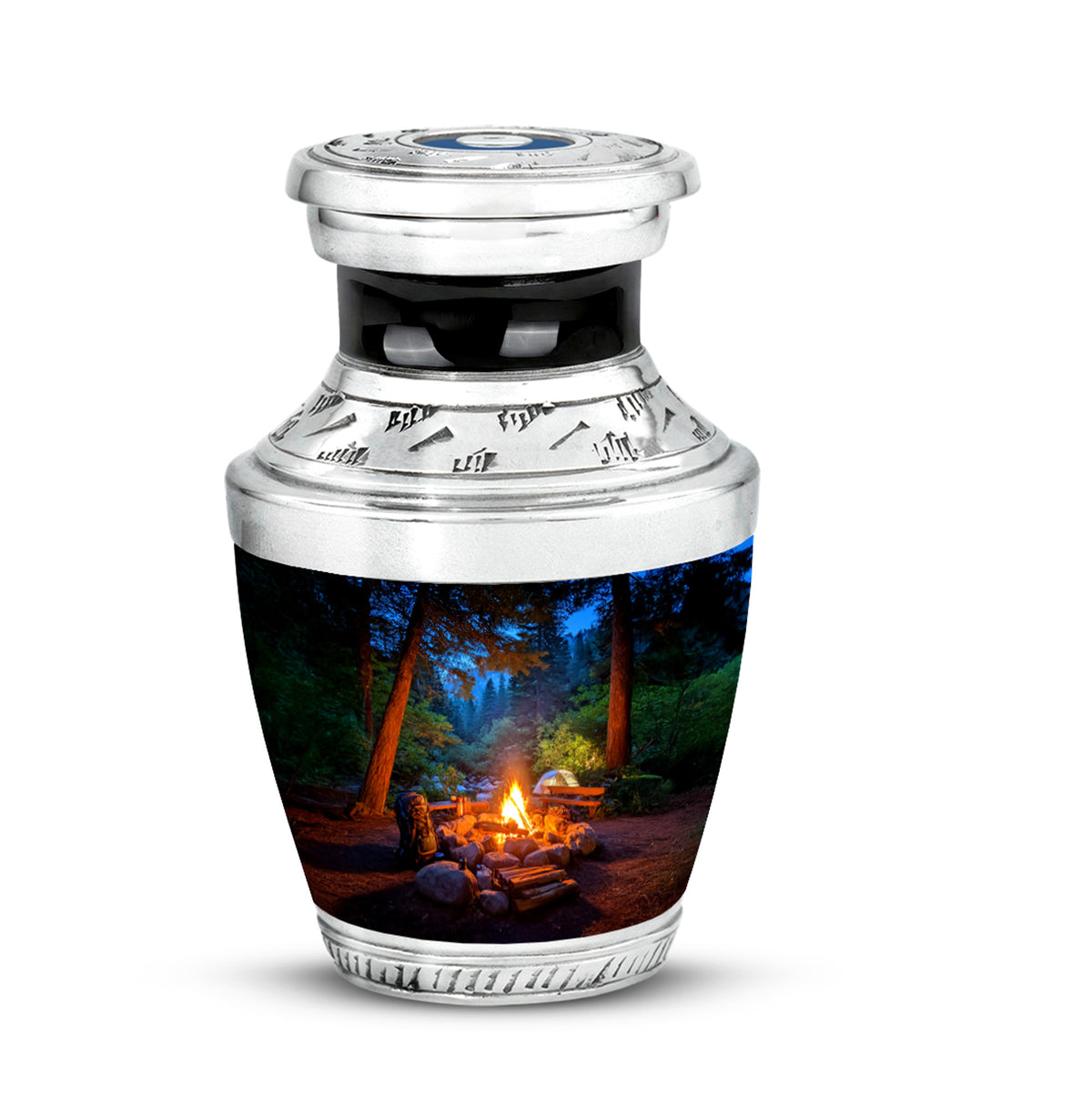 Graceful Blue Campfire Embrace Urn for Human Ashes - Yatskia