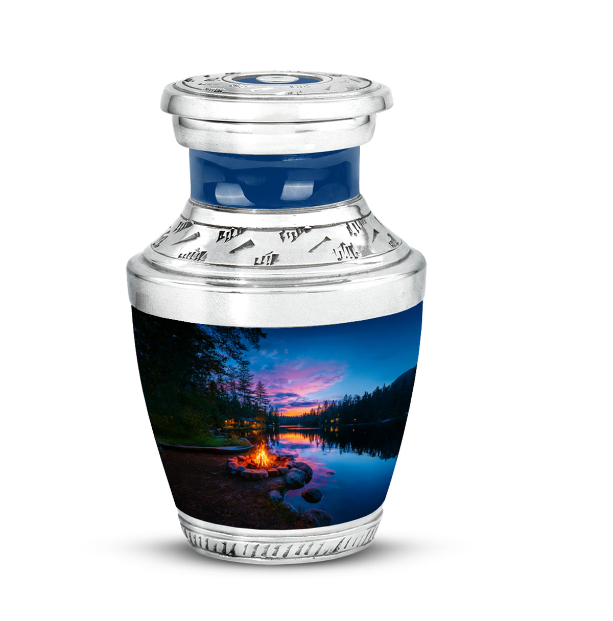 Blue Treasured Campfire Cremation Urns for Human Ashes - Yatskia