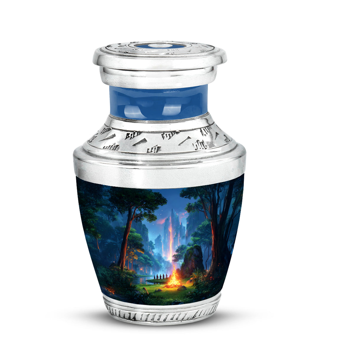 Blue Exquisite Campfire Memorial Urn for Ashes - Yatskia