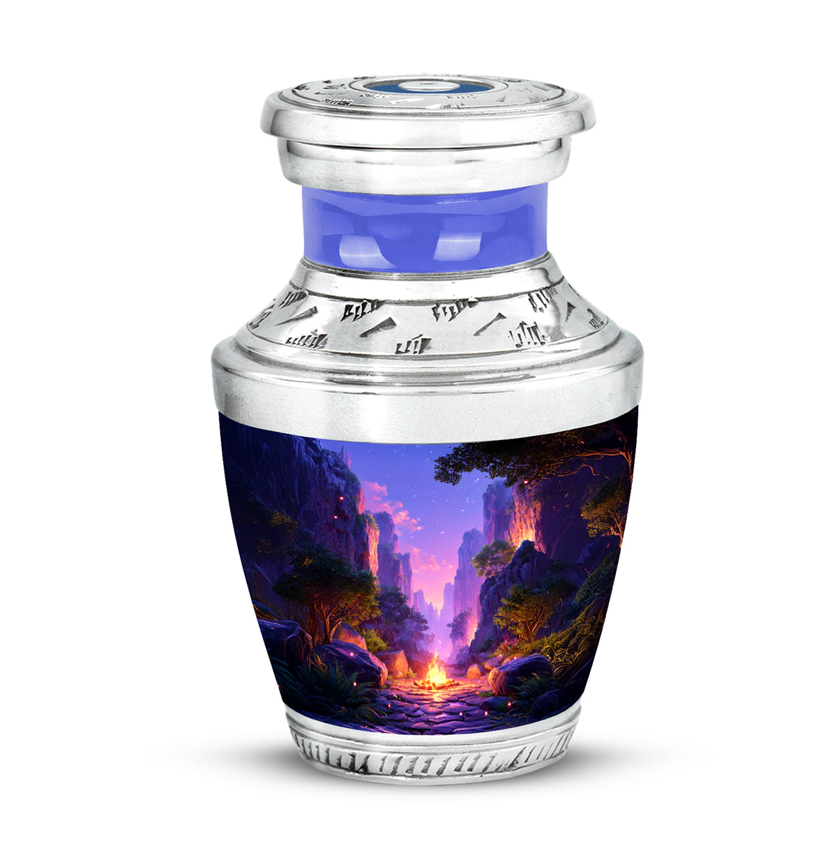 Personalized Elegant Campfire Cremation Urns - Blue - Yatskia