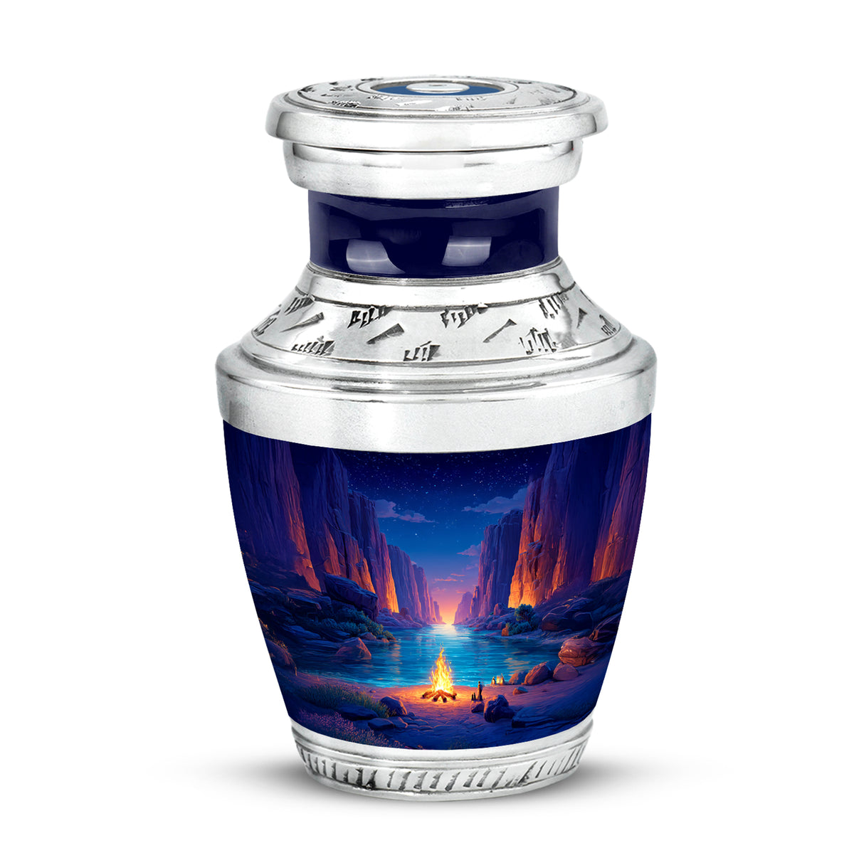 Blue Sacred Campfire Cremation Urns for Human Ashes - Yatskia