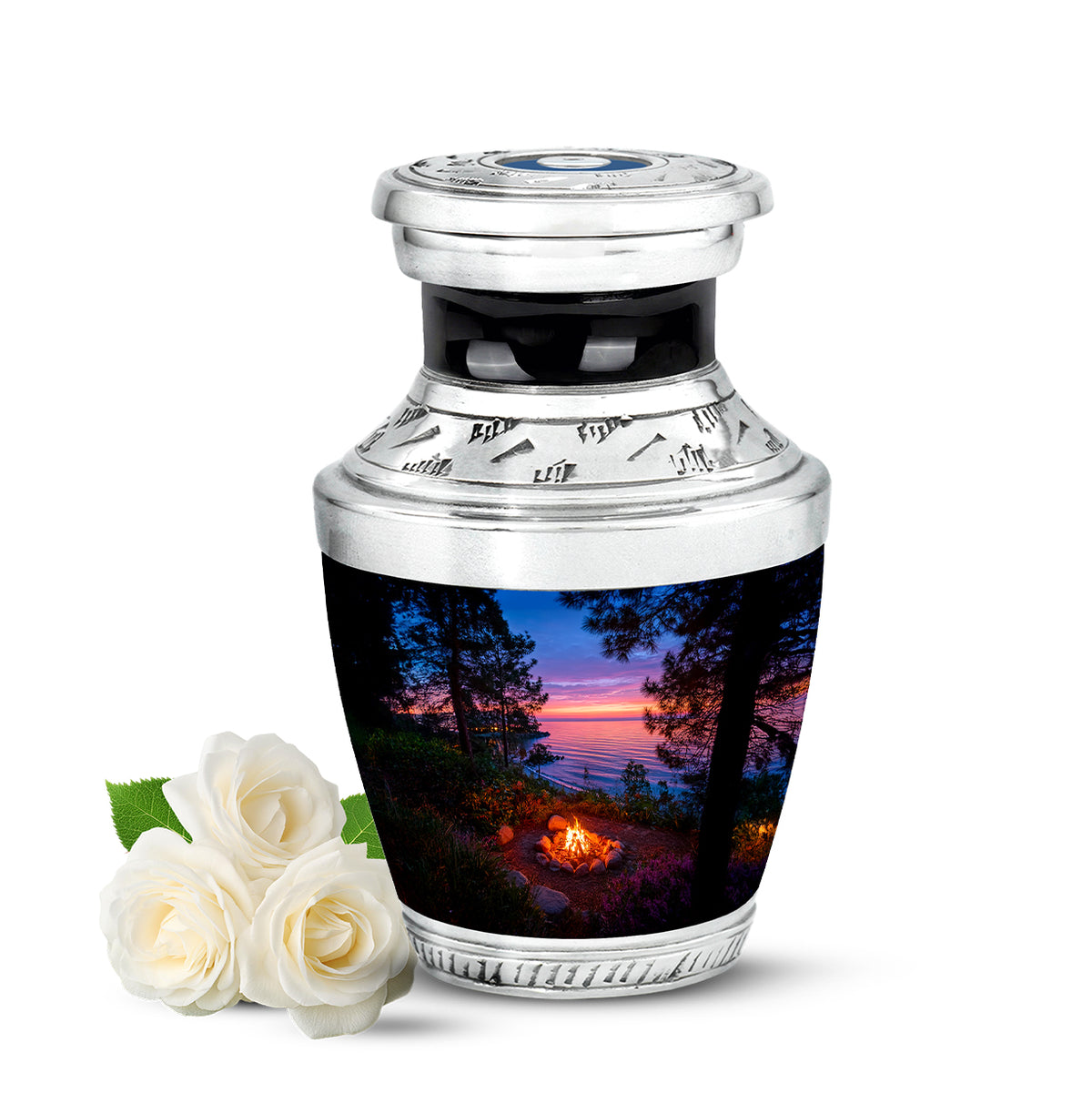 Personalized Blue Heavenly Campfire Cremation Urns for Human Ashes - Yatskia