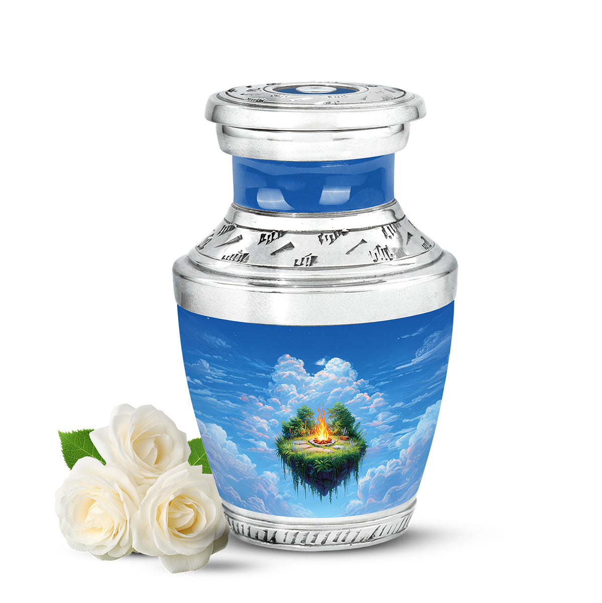Blue Venerable Campfire Cremation Urns for Human Ashes - Yatskia