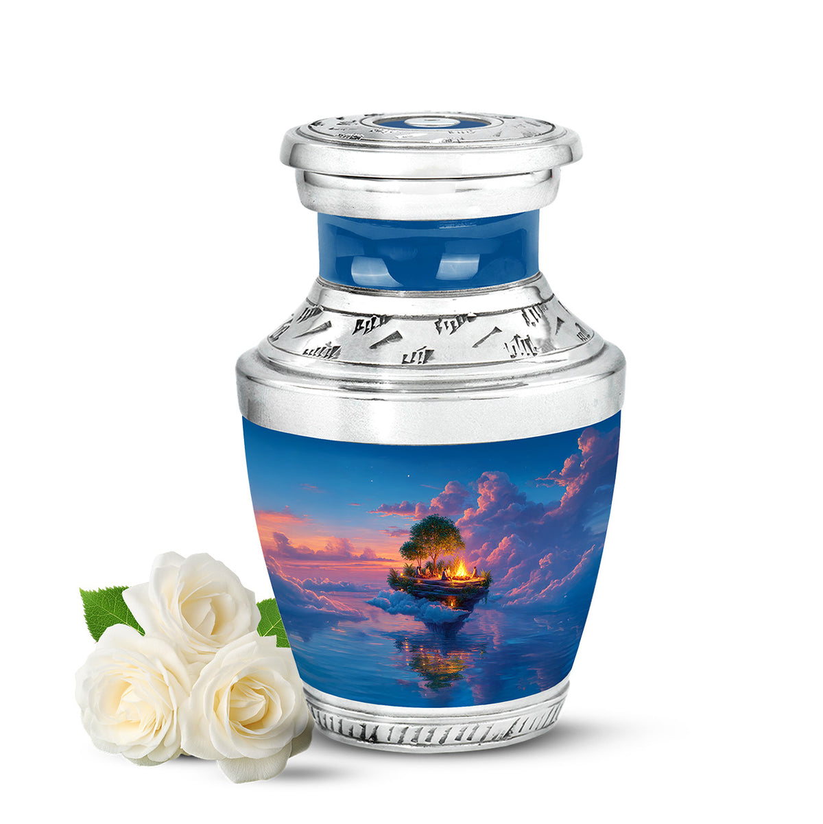 Blue Campfire Haven Cremation Urns for Human Ashes - Yatskia