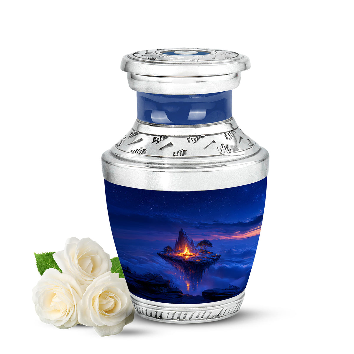 Radiant Campfire Memorial Cremation Urns - Blue - Yatskia
