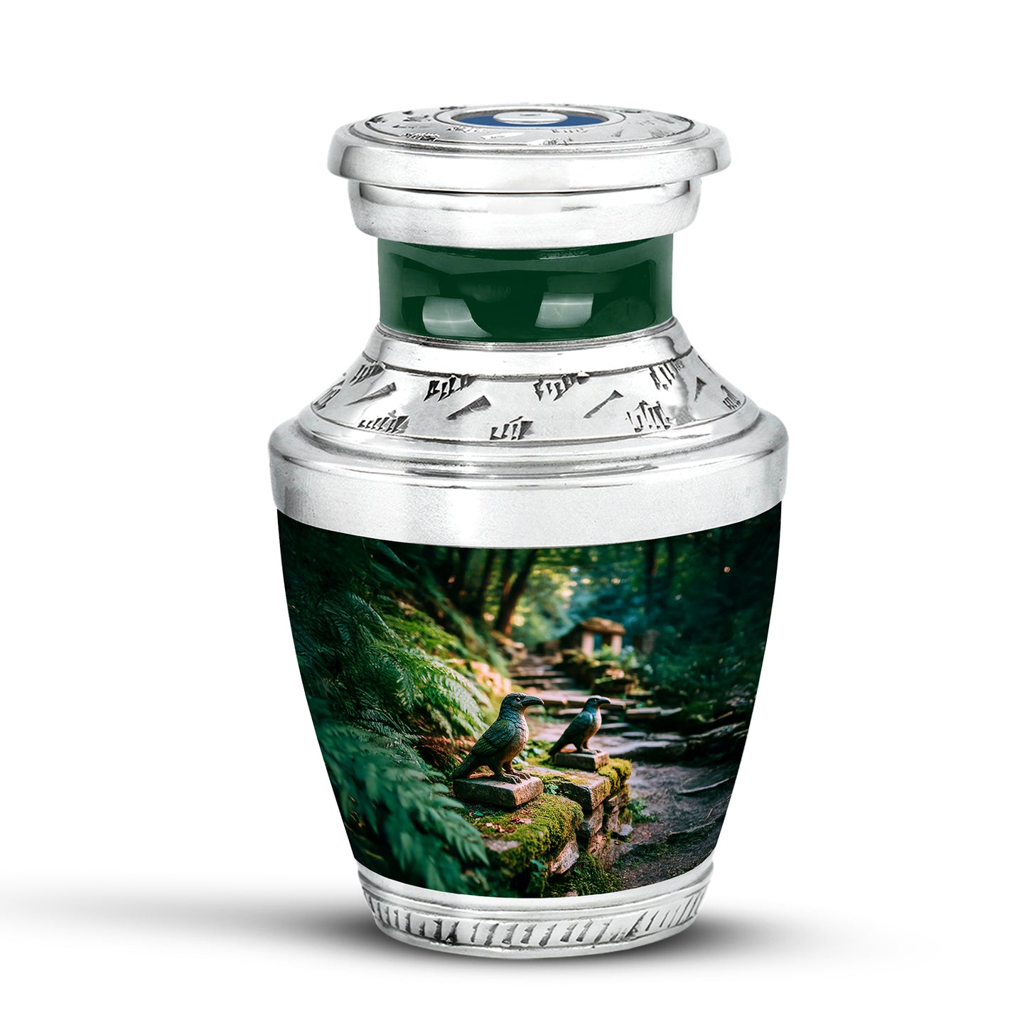 Personalized Refined Hornbill Cremation Urns - Green 10-inch, 200 cu in - Yatskia
