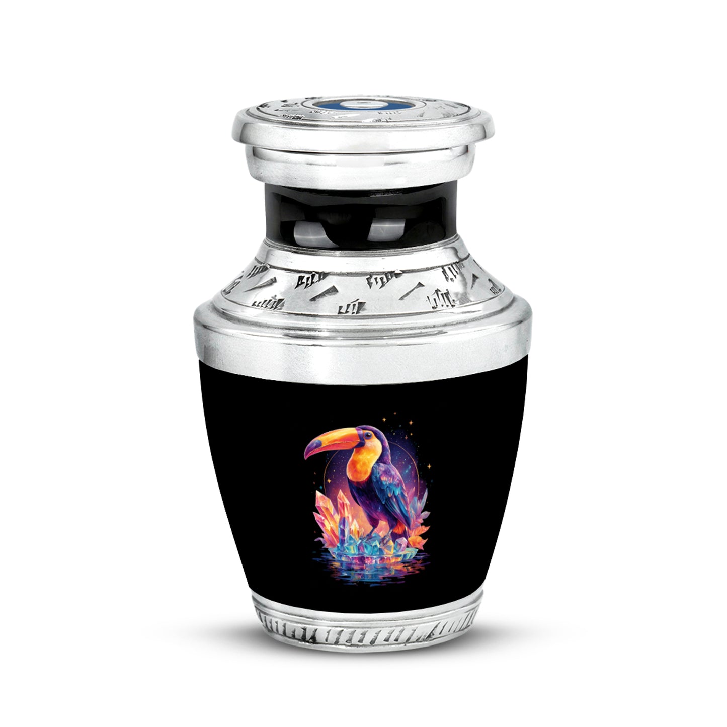 Personalized Seraphic Hornbill Cremation Urns - Black 10-inch, 200 cu in - Yatskia