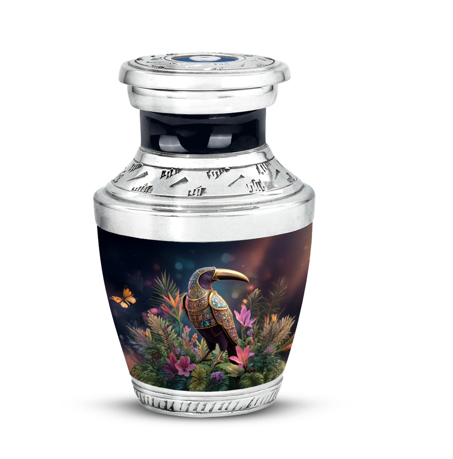 Black Hornbill Cremation Urns - Opulent Resting Place 10-inch, 200 cu in - Yatskia