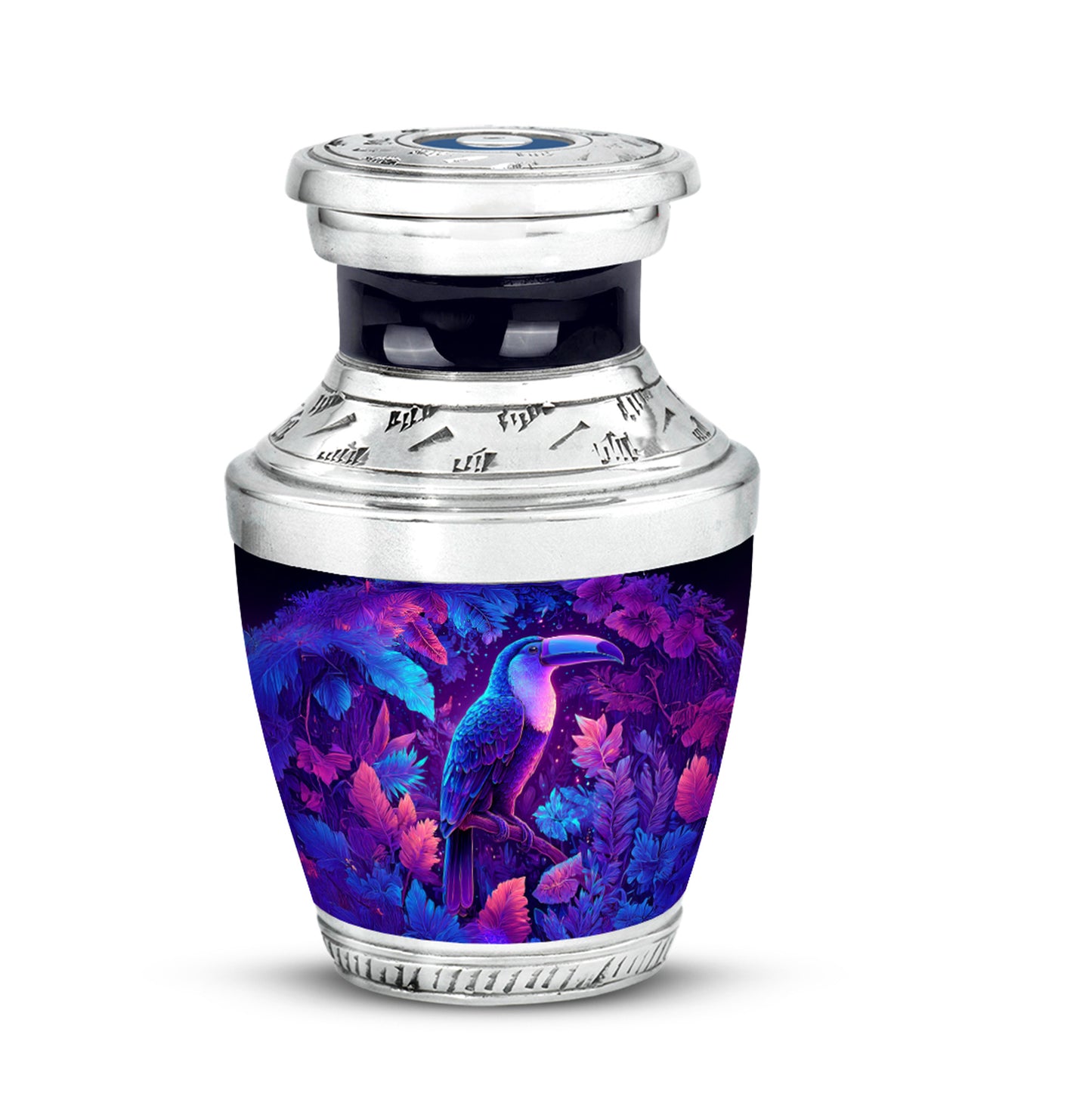 Personalized Hornbill Cremation Urns - Eminent Blue 10-inch, 200 cu in - Yatskia