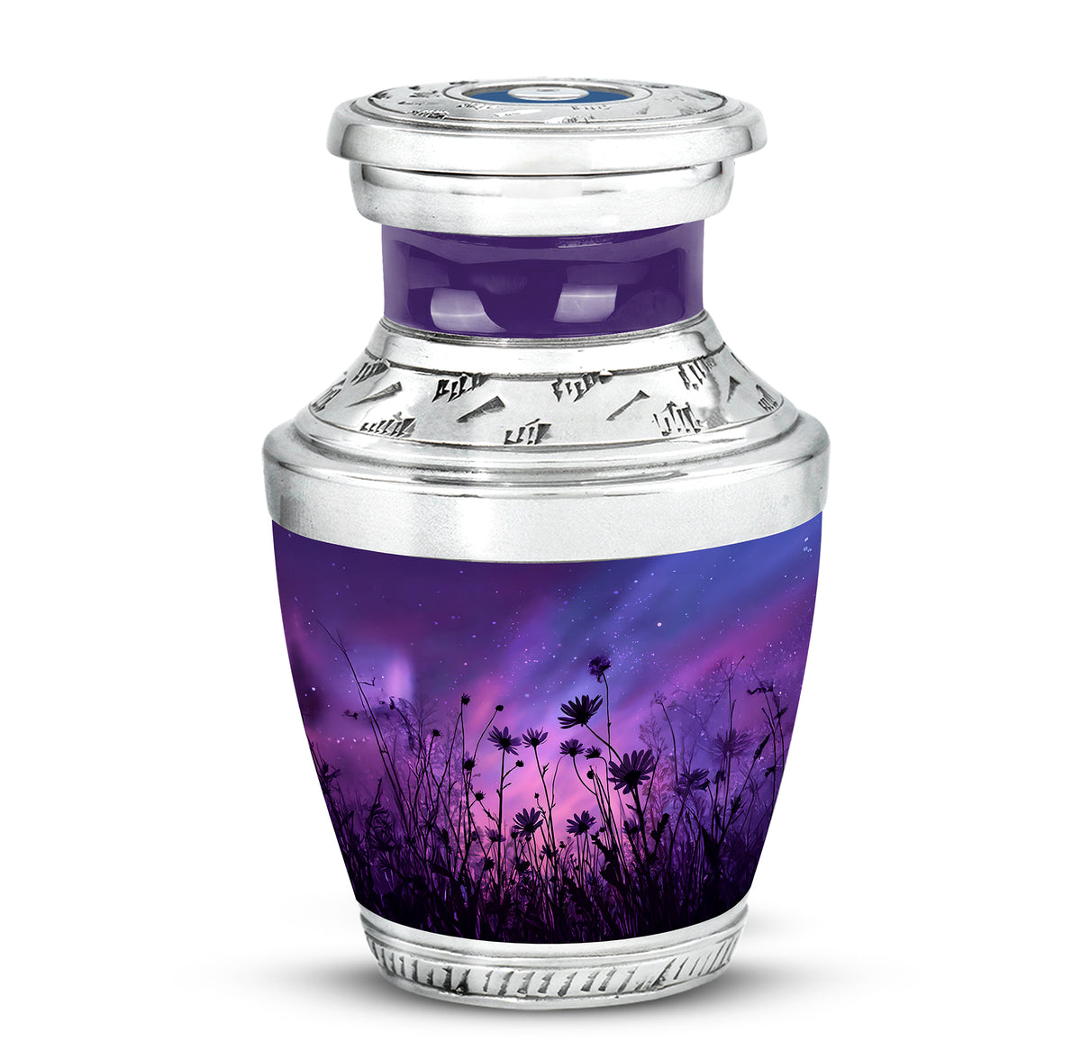 Dignified Blue Daisy Cremation Urn for Ashes - Yatskia