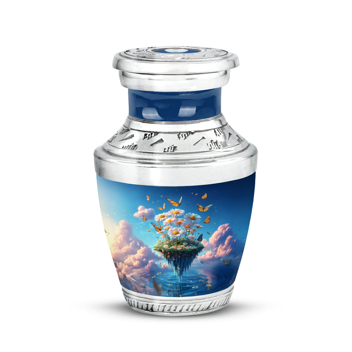 Blue Daisy Cremation Urns - Honored Comfort - Yatskia