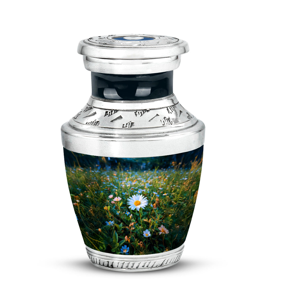 Teal Daisy Dedication Cremation Urns for Human Ashes - Yatskia