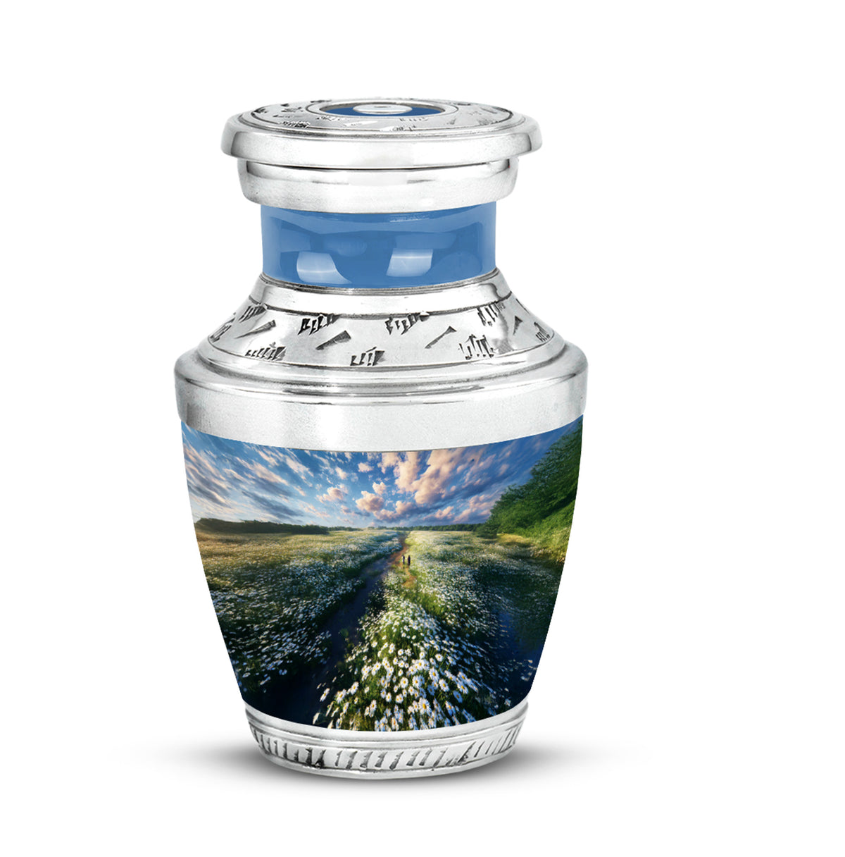 Blue Breathtaking Daisy Memorial Urn for Ashes - Yatskia