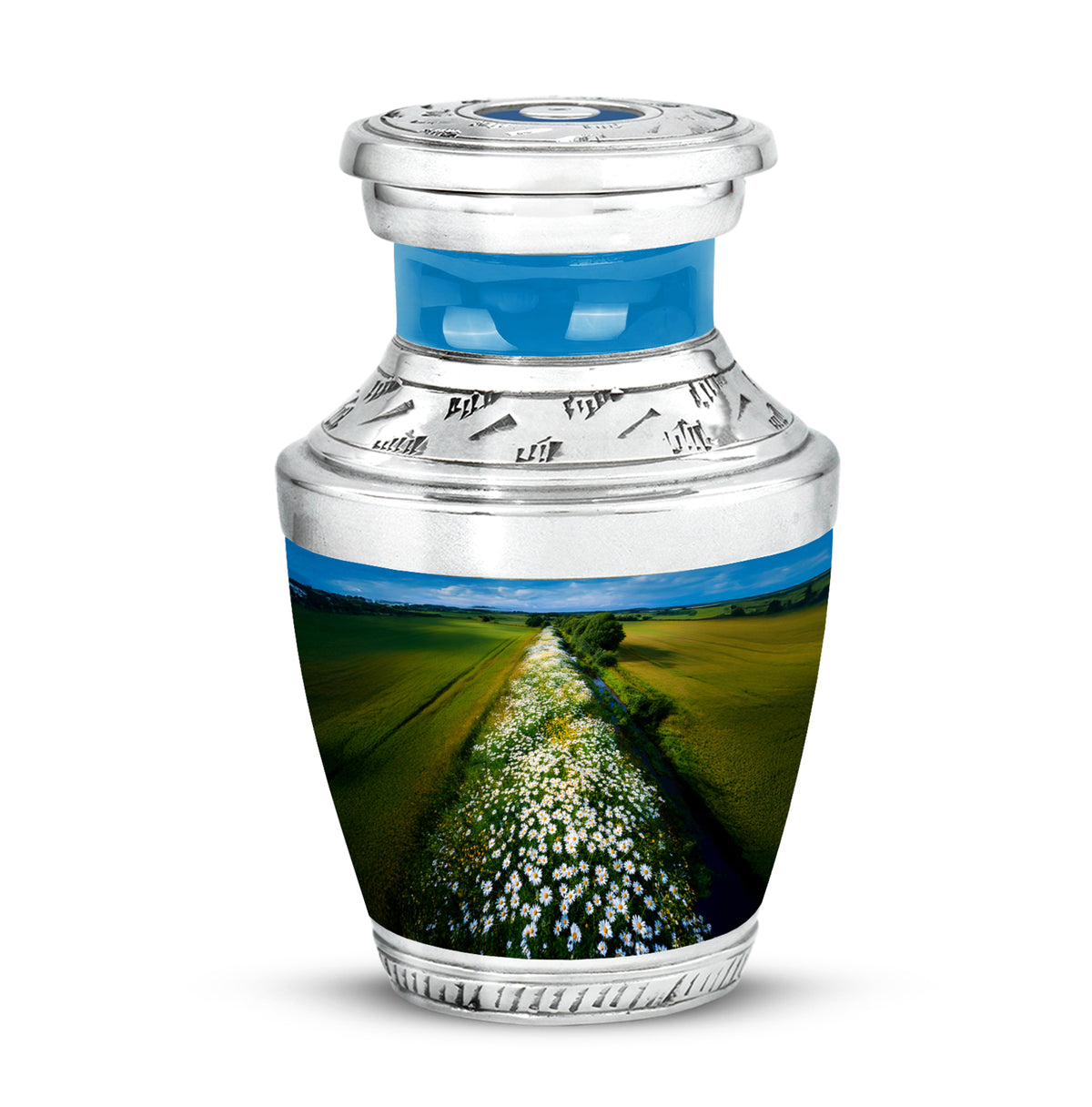 Graceful Blue Daisy Sanctuary Urn for Human Ashes - Yatskia