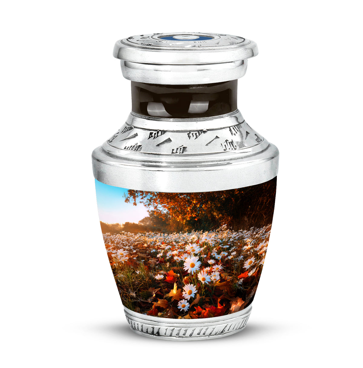 Personalized Daisy Cremation Urns - Pristine Gold - Yatskia