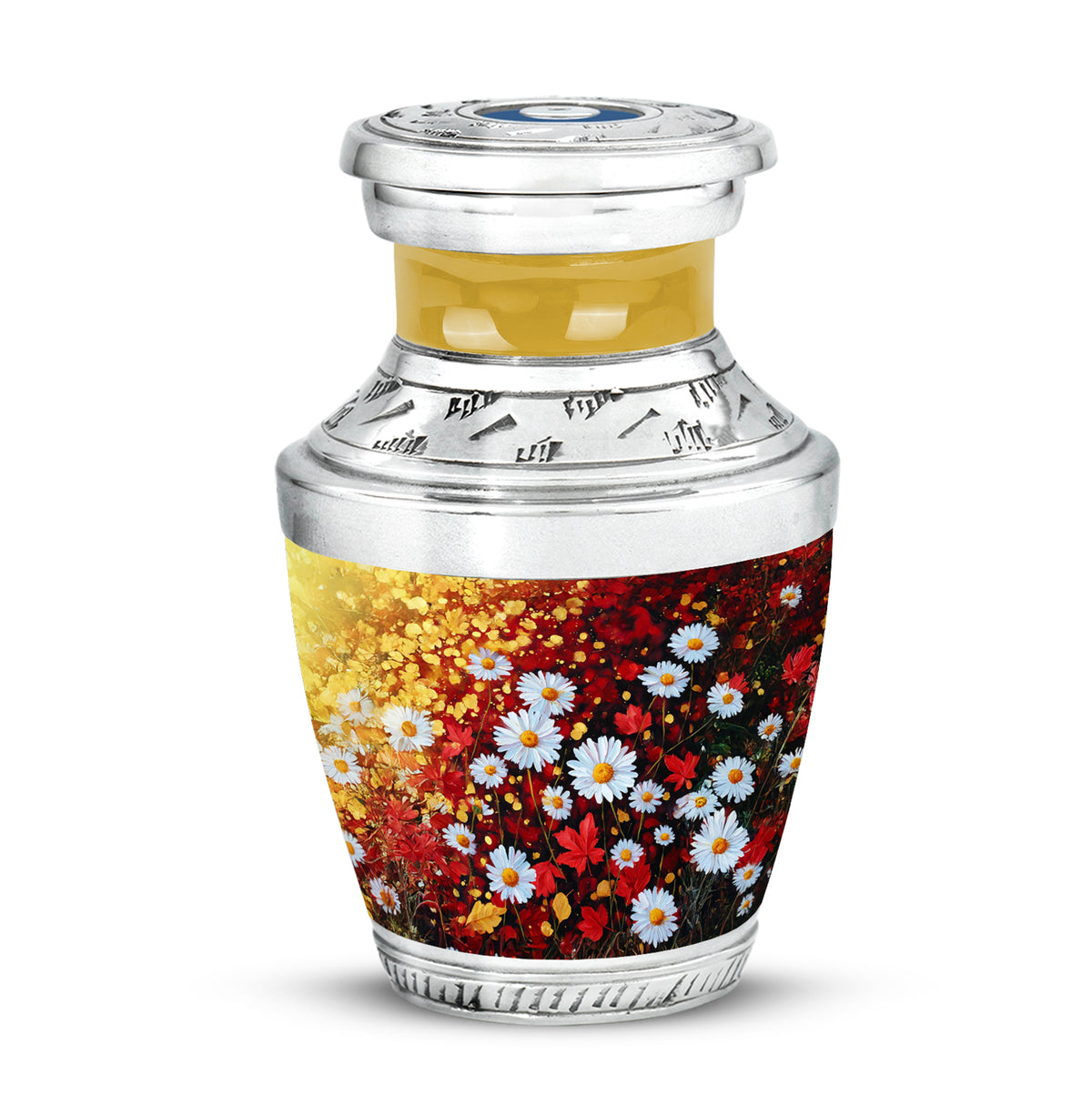 Personalized Gold Sovereign Daisy Cremation Urns for Human Ashes - Yatskia