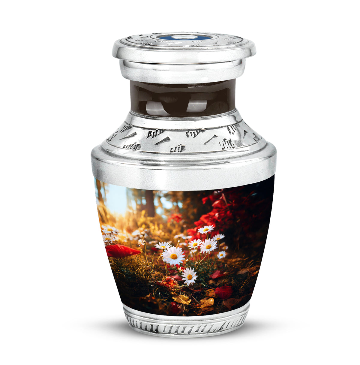 Gold Treasured Daisy Cremation Urns for Human Ashes - Yatskia