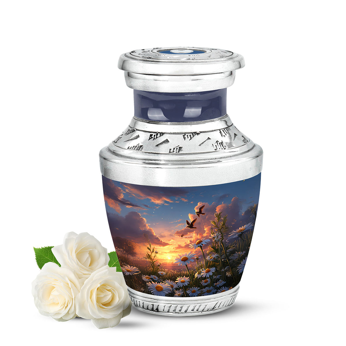 Personalized Blue Daisy Cremation Urns for Ashes - Enchanting - Yatskia