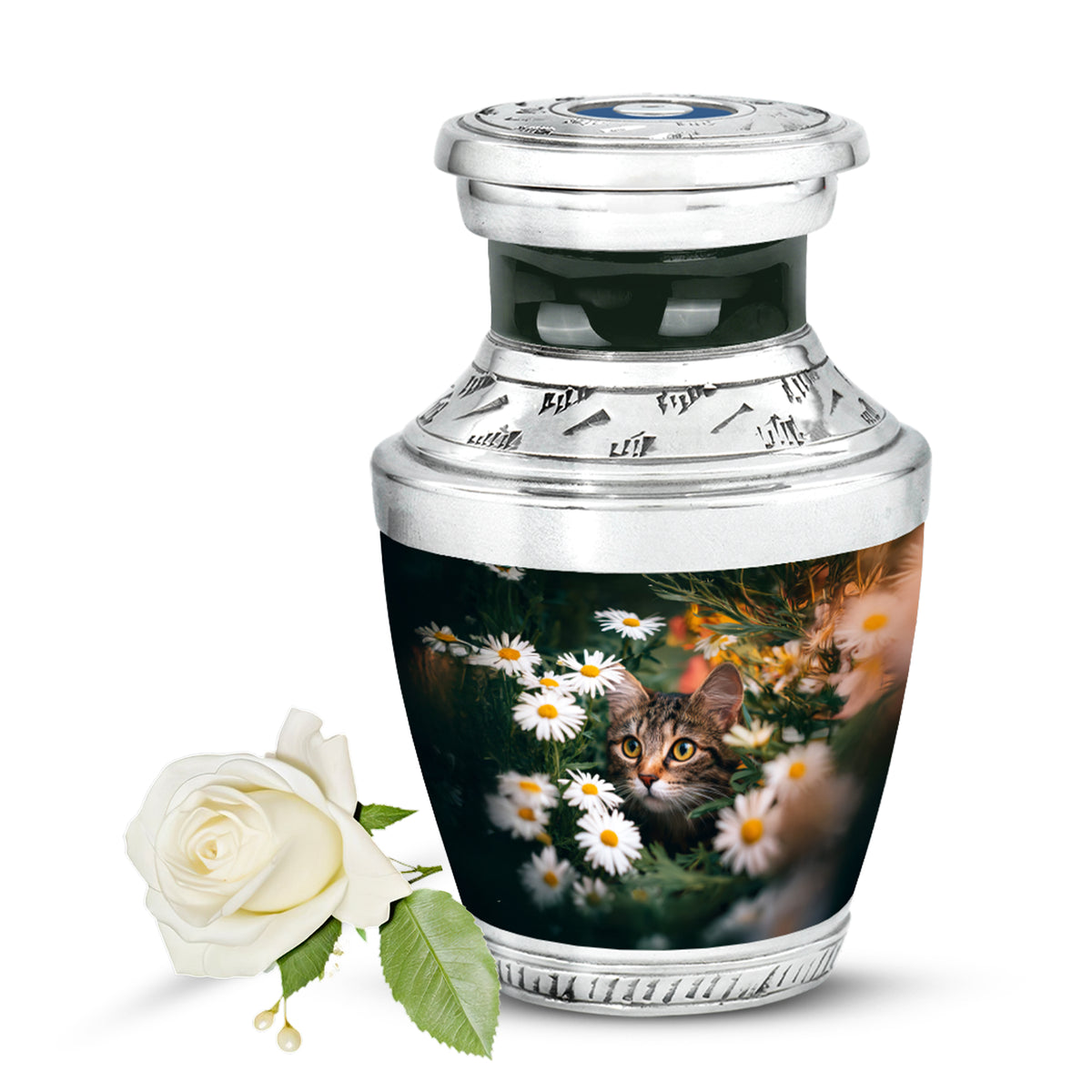 Stunning Green Daisy Sentinel Urn for Human Ashes - Yatskia