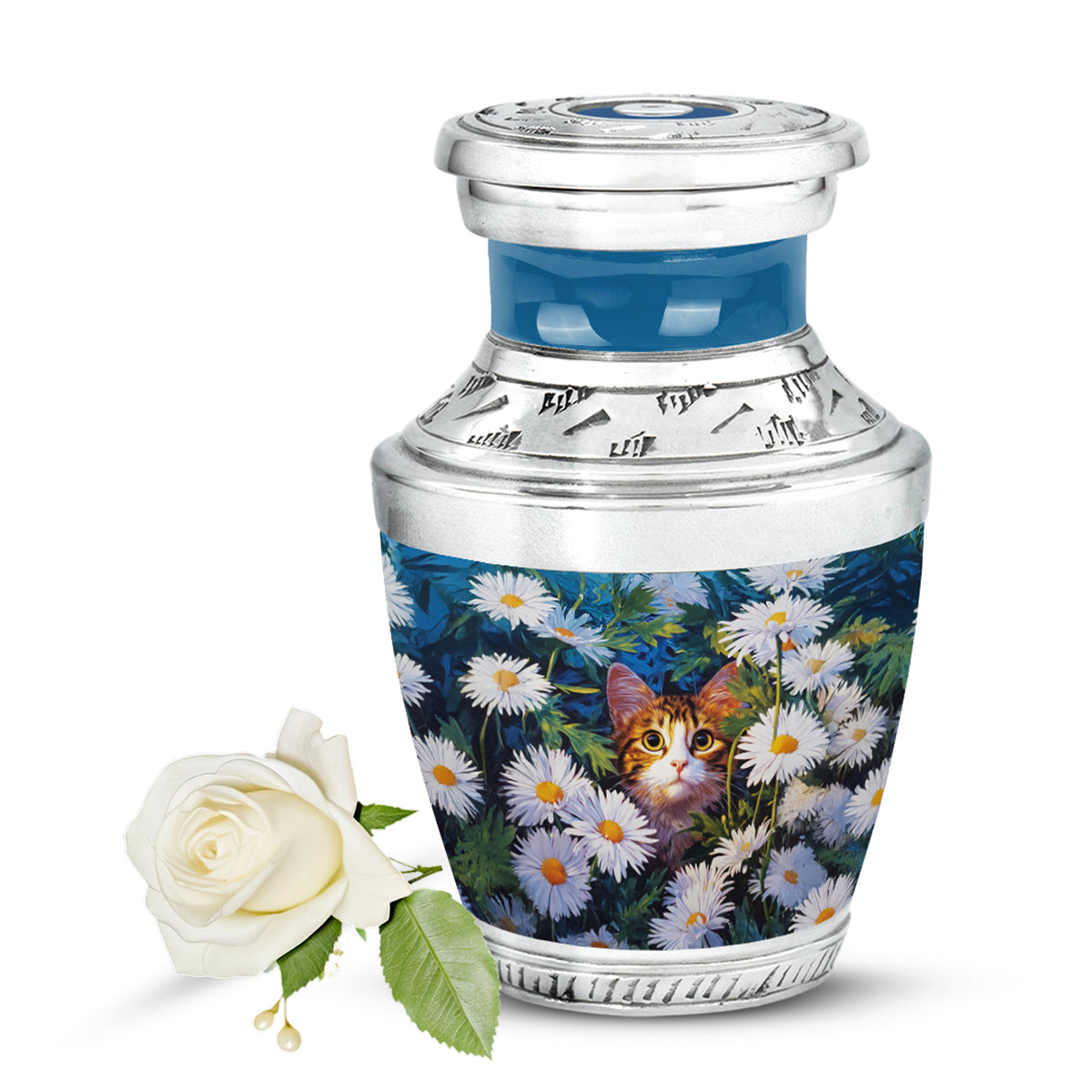 Blue Daisy Reflection Cremation Urns for Human Ashes - Yatskia